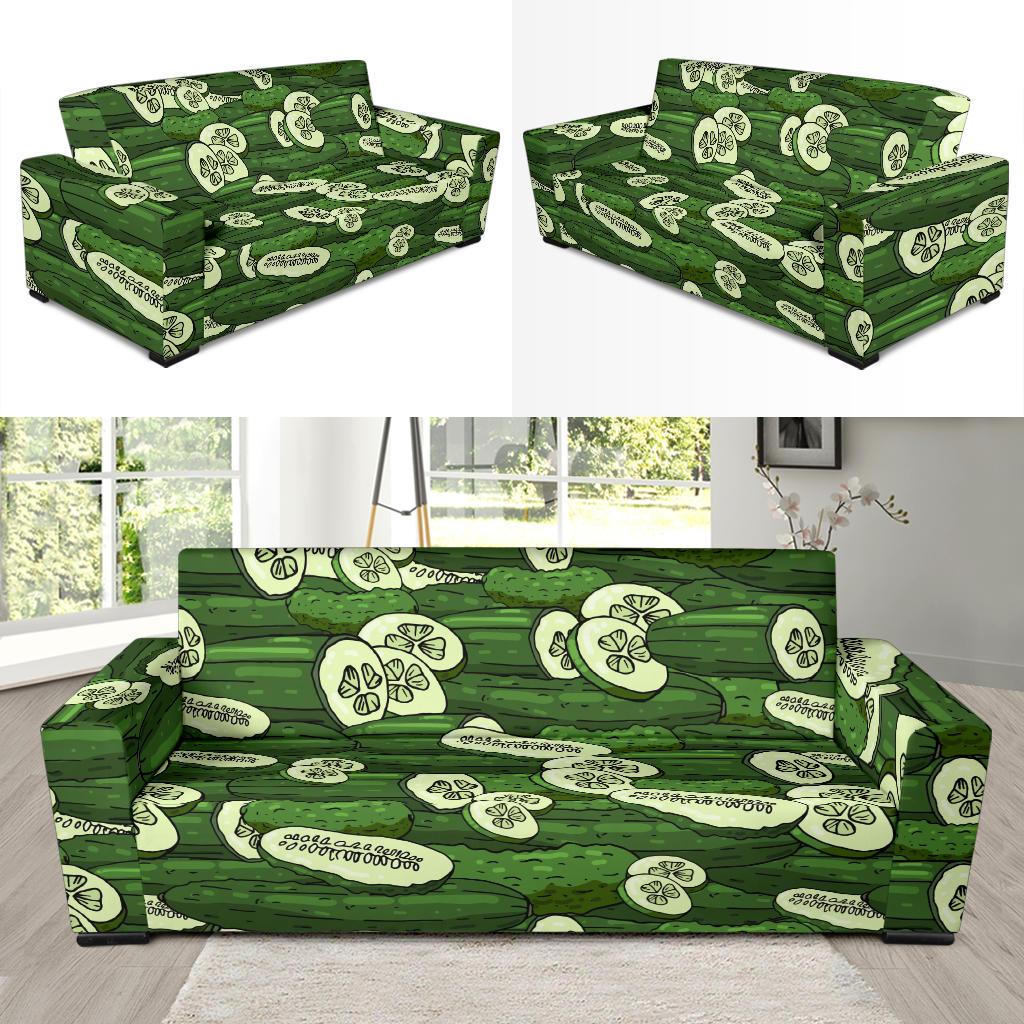 Cucumber Pattern Print Design CC01 Sofa Slipcover-JORJUNE.COM