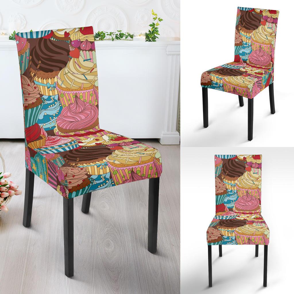 Cupcake Pattern Print Design CP01 Dining Chair Slipcover-JORJUNE.COM