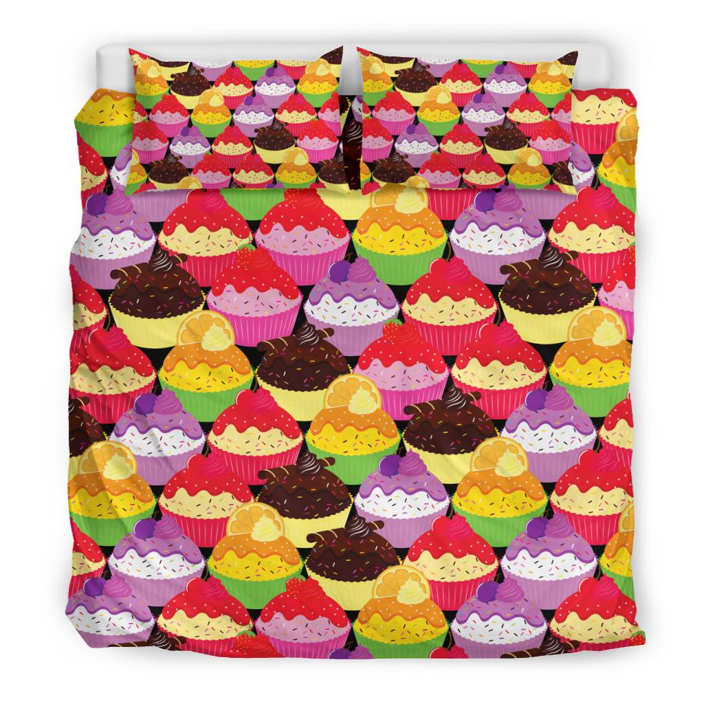 Cupcake Pattern Print Design CP02 Duvet Cover Bedding Set-JORJUNE.COM