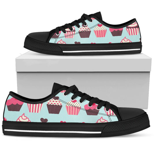 CupCake Print Pattern Men Low Top Shoes
