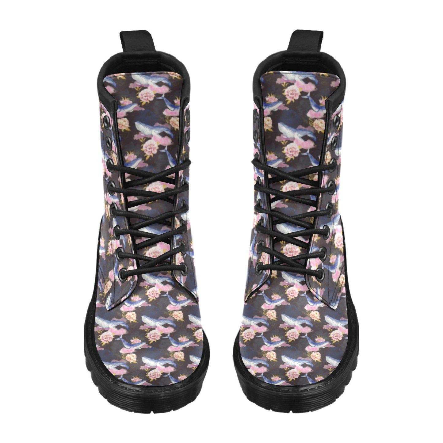 Blue Whale Print Design LKS401 Women's Boots
