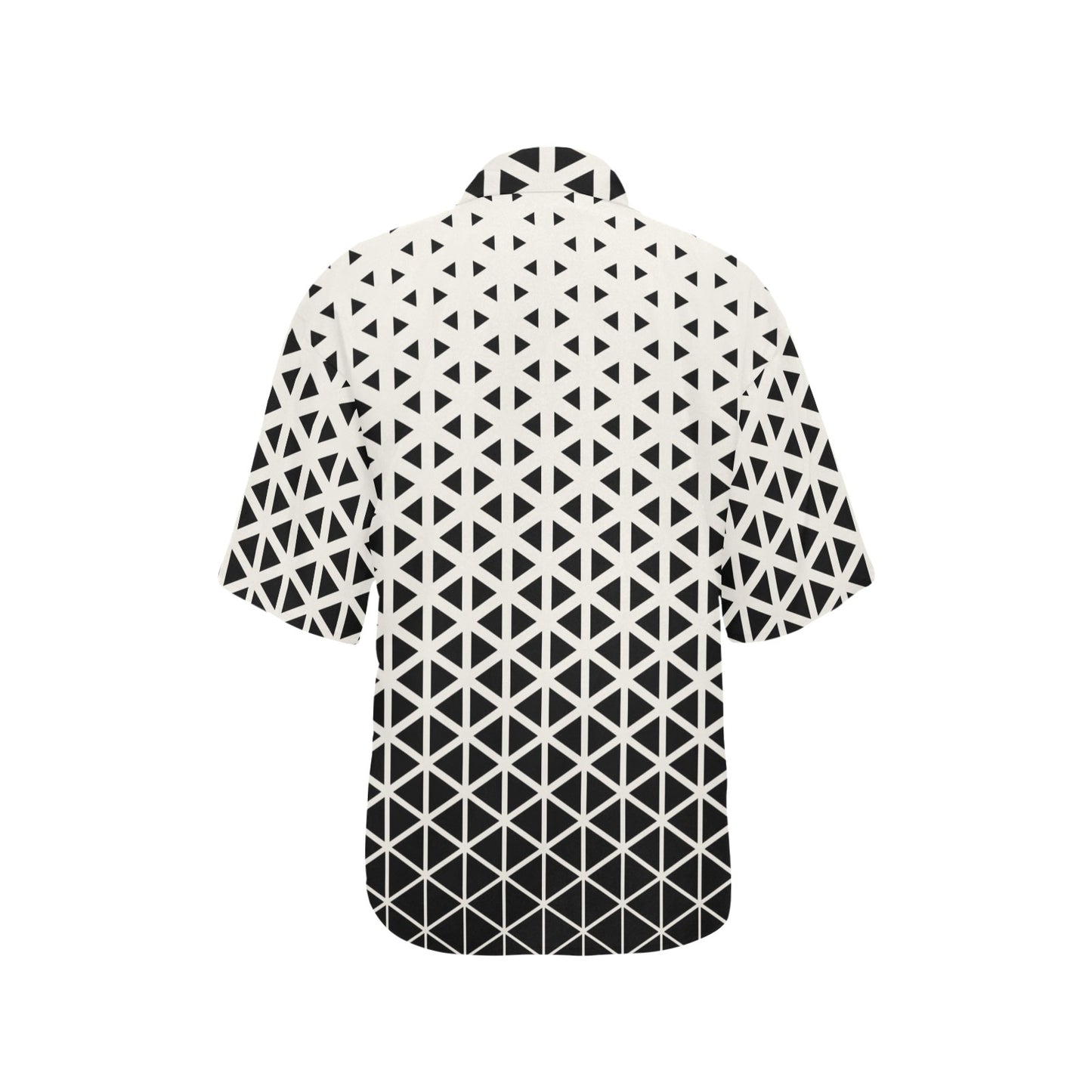 Geometric Black White Pattern Print Design 03 Women's Hawaiian Shirt
