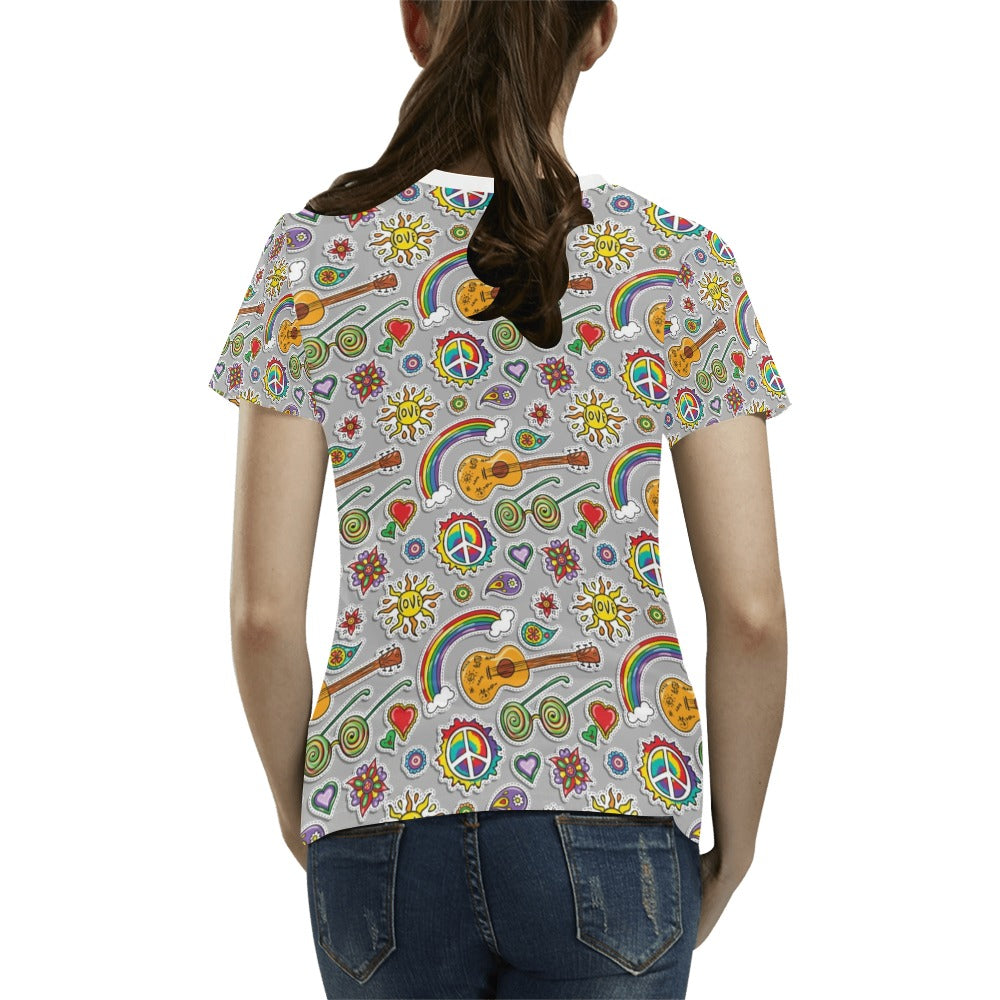 Hippie Print Design LKS306 Women's T-shirt