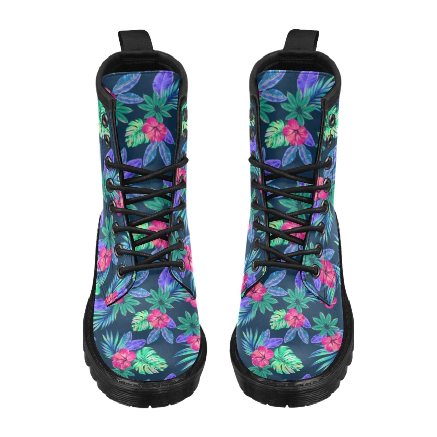 Tropical Flower Pattern Print Design TF09 Women's Boots