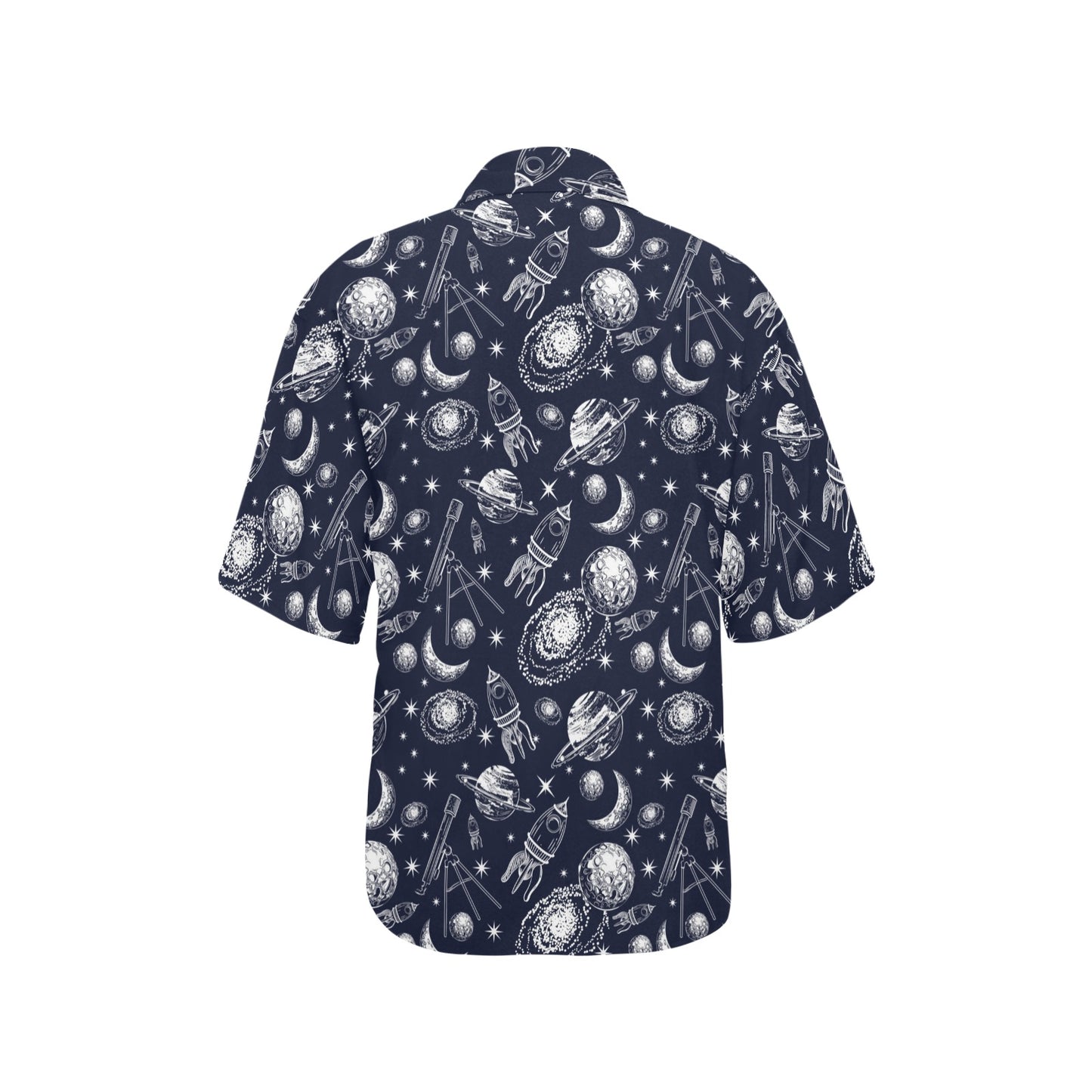 Space Rocket Print Design LKS301 Women's Hawaiian Shirt