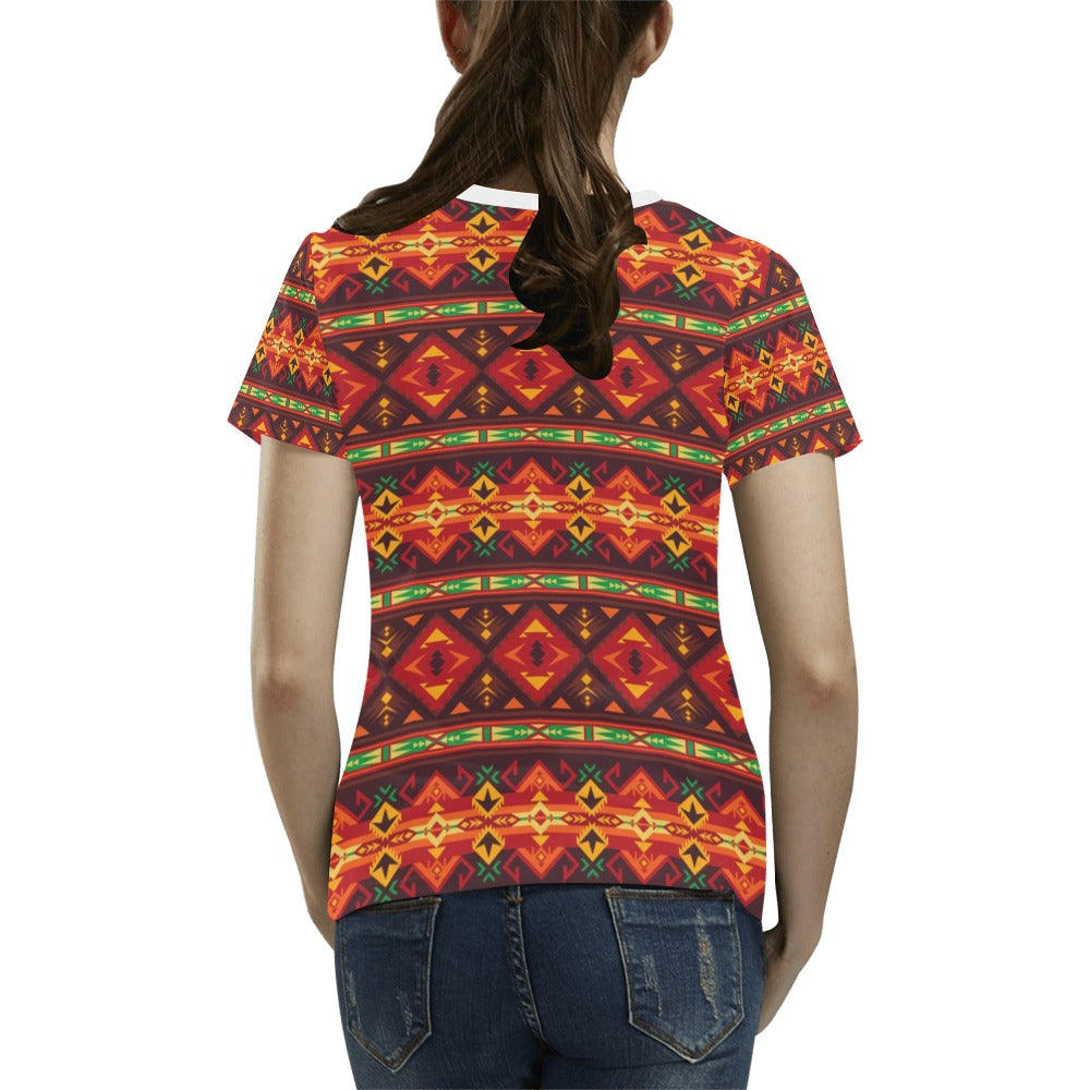 Southwest Pattern Print Design LKS309 Women's T-shirt