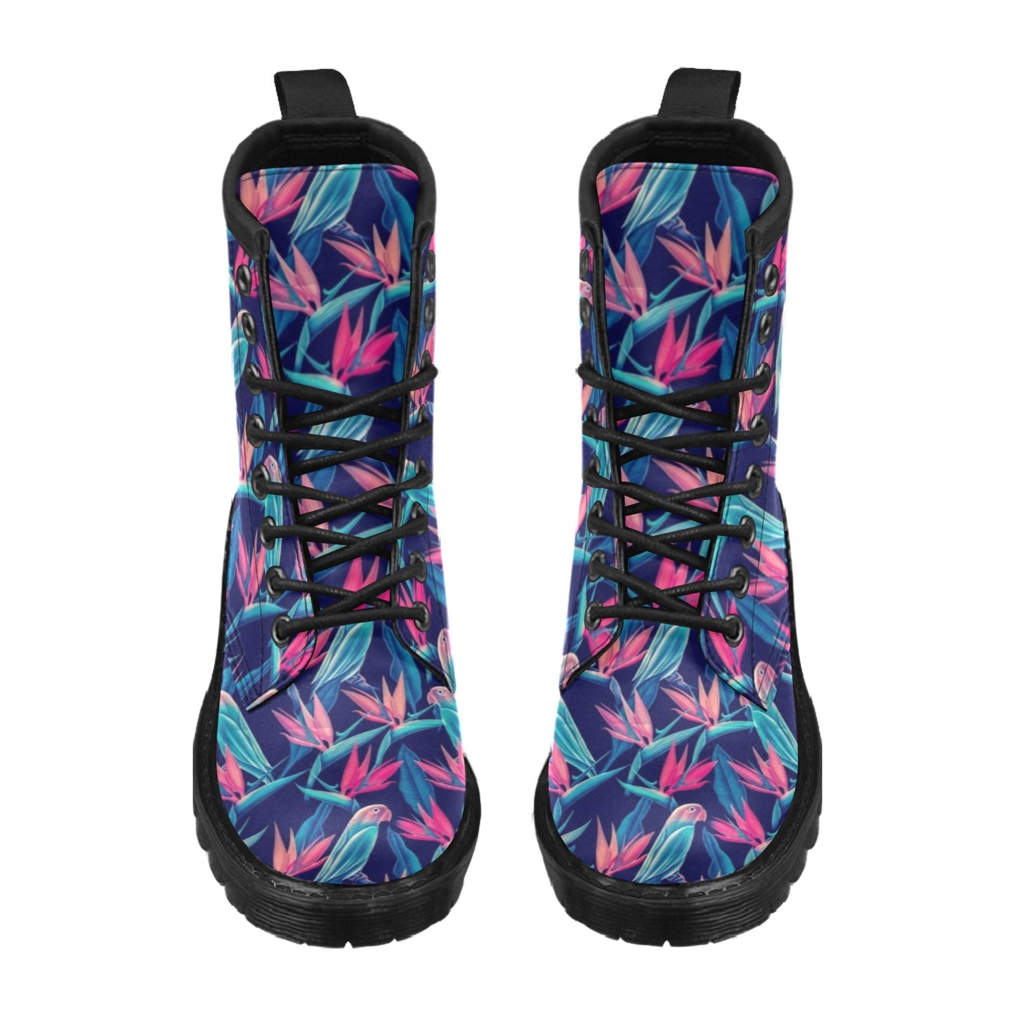 Tropical Flower Pattern Print Design TF024 Women's Boots