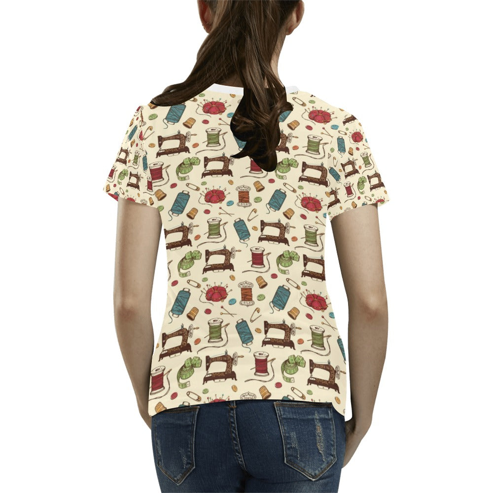 Sewing Equipment Print Design LKS303 Women's T-shirt