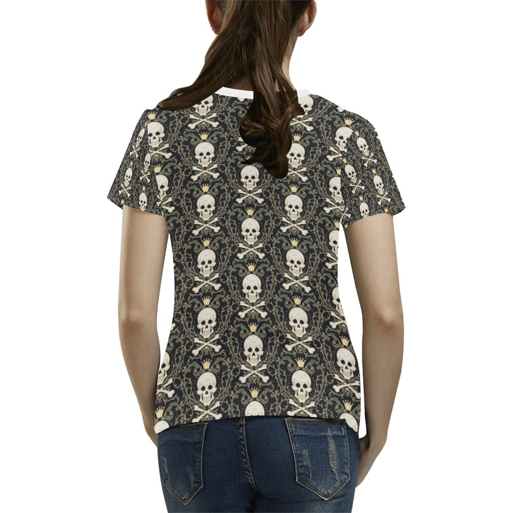 Skull King Print Design LKS307 Women's T-shirt