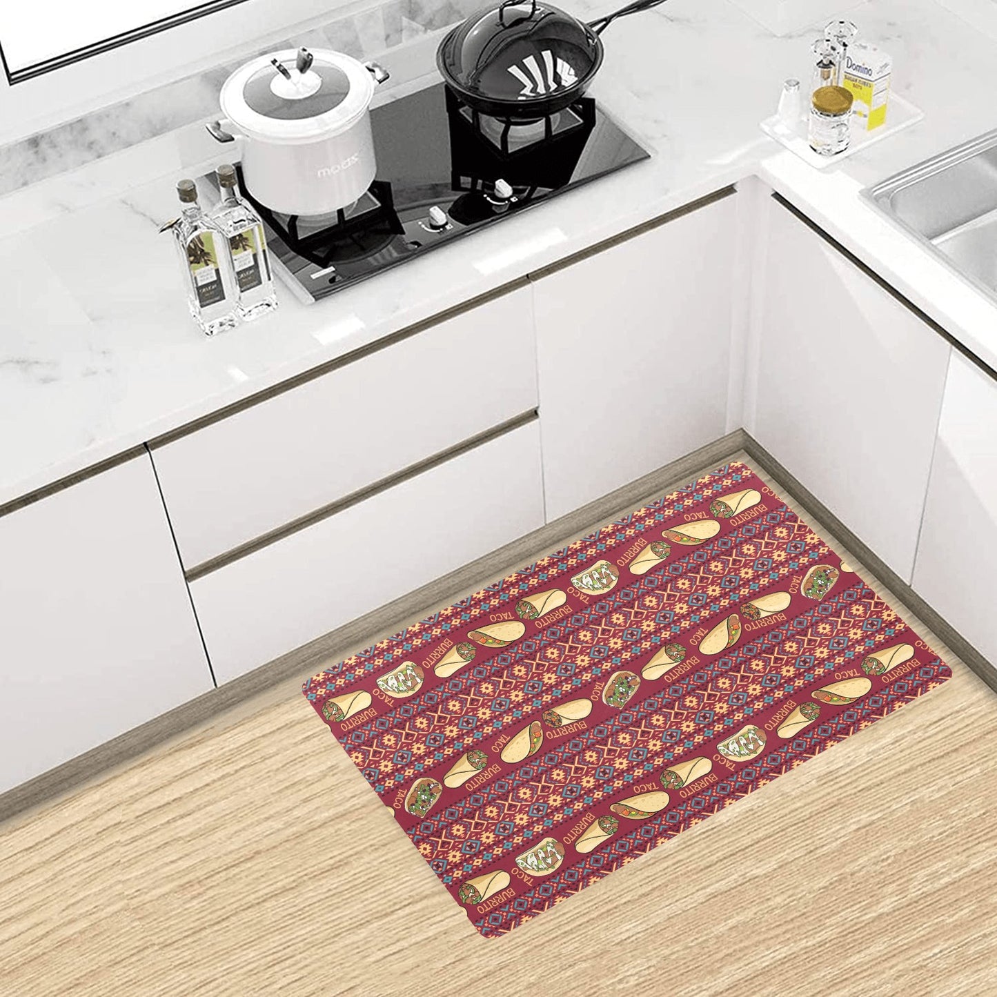 Burrito Taco Print Design LKS302 Kitchen Mat