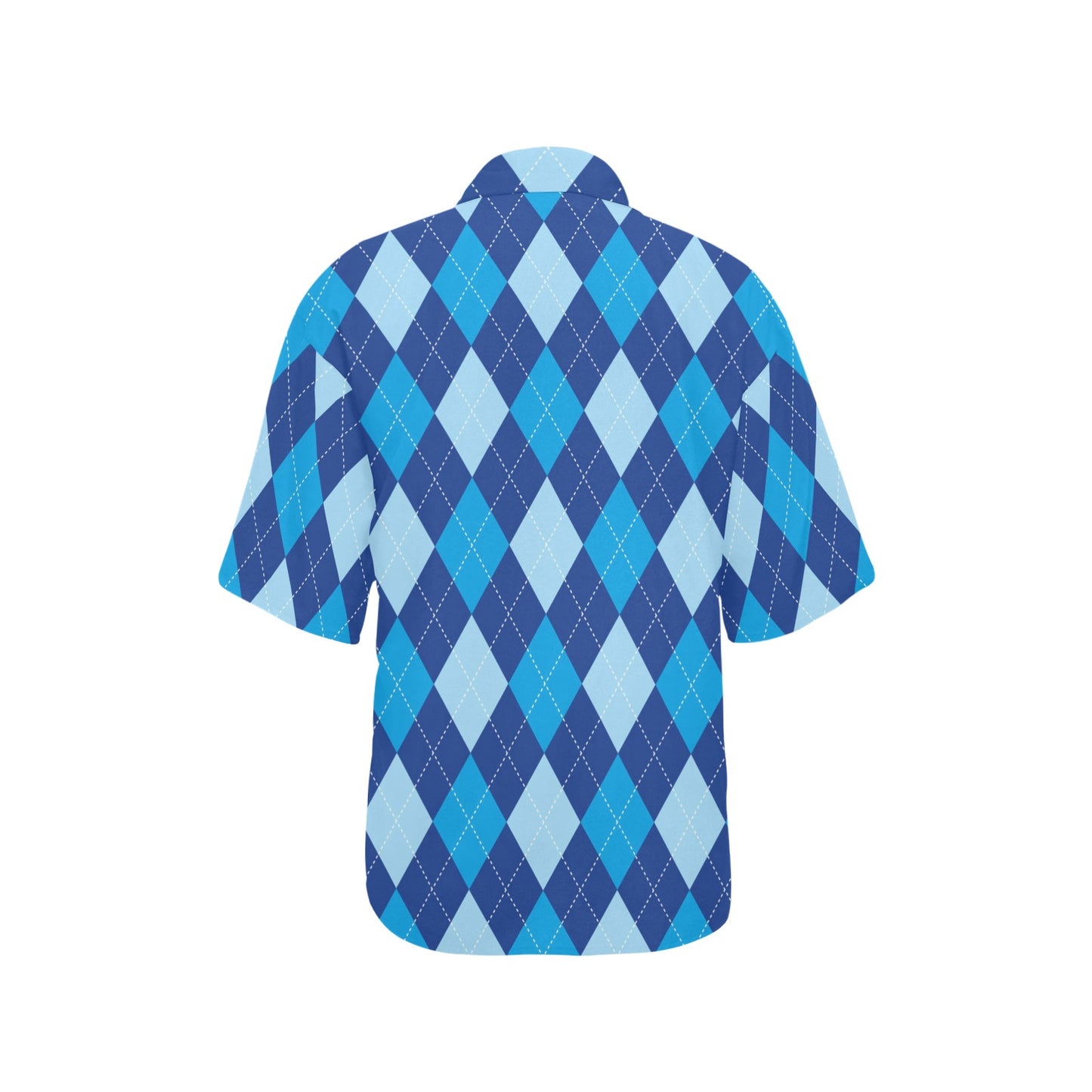 Argyle Blue Pattern Print Design 02 Women's Hawaiian Shirt
