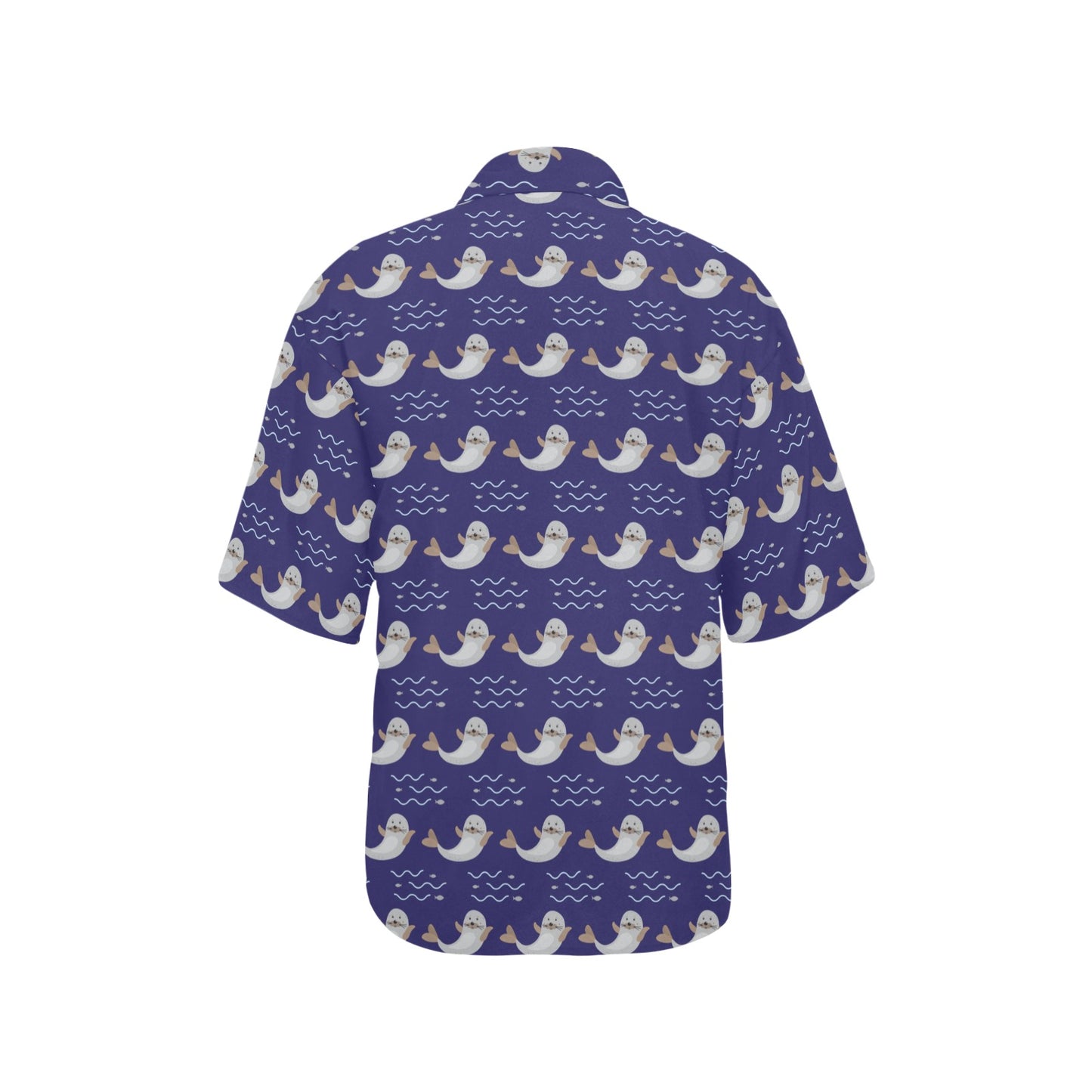 Sea Lion Print Design LKS404 Women's Hawaiian Shirt