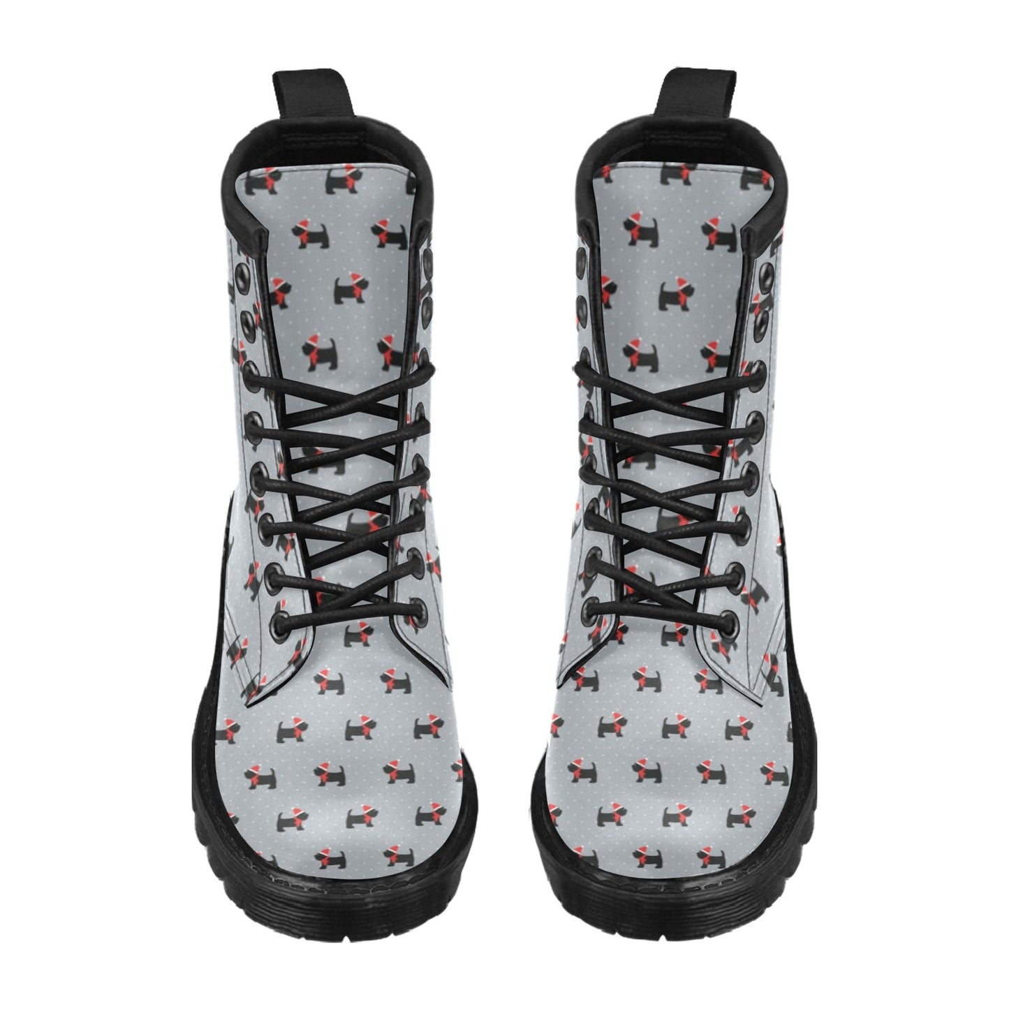 Scottish Christmas Themed Terriers Print Design LKS3018 Women's Boots
