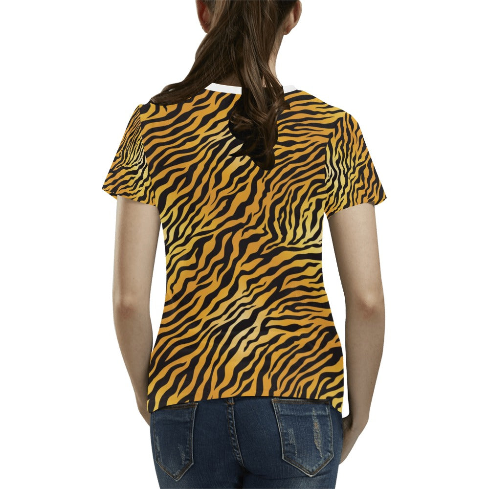 Tiger Print Design LKS302 Women's T-shirt