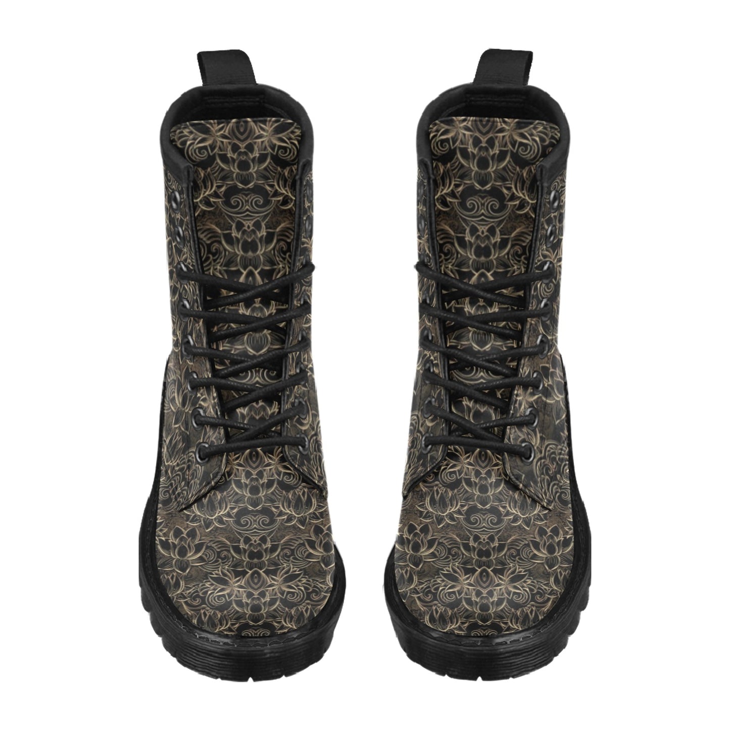 Lotus Gold Mandala Design Themed Women's Boots