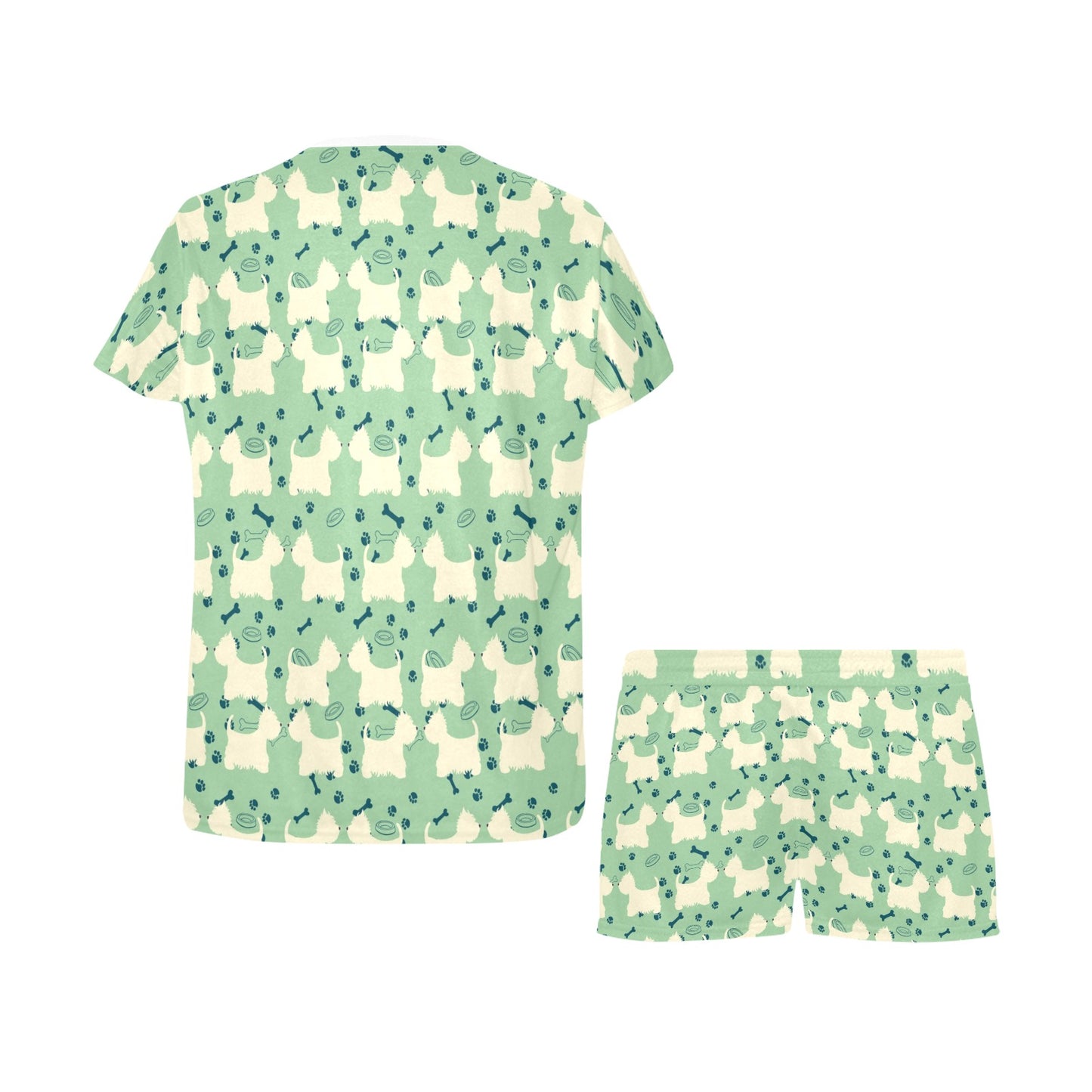 Scottish Terriers Print Design LKS302 Women's Short Pajama Set