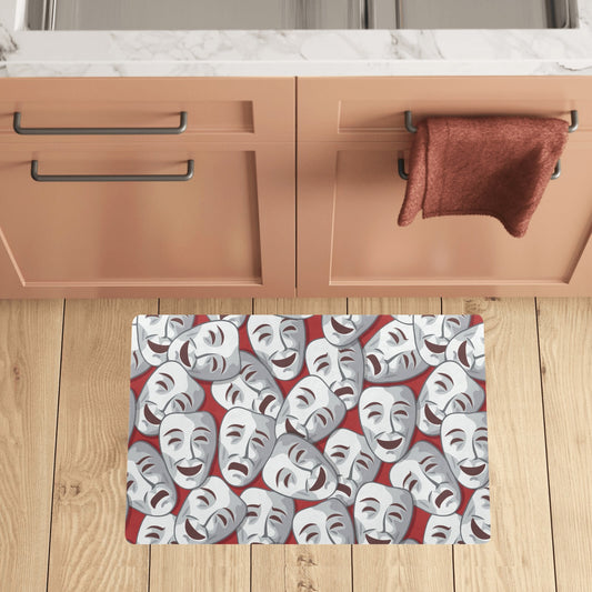 Acting Mask Pattern Print Design 01 Kitchen Mat