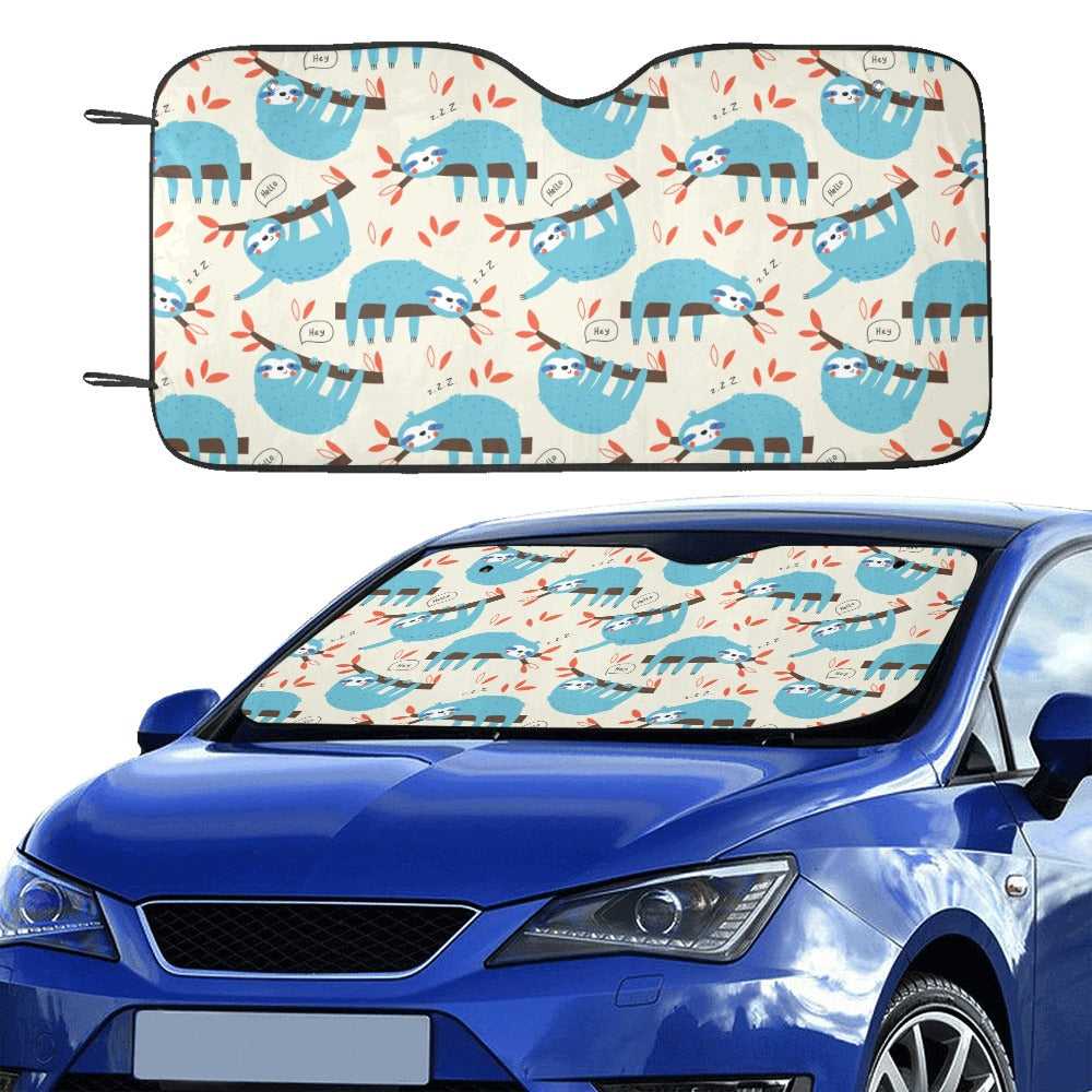 Sloth Print Design LKS3011 Car front Windshield Sun Shade
