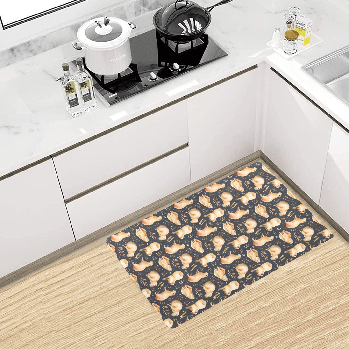 Capybara Pattern Print Design 02 Kitchen Mat
