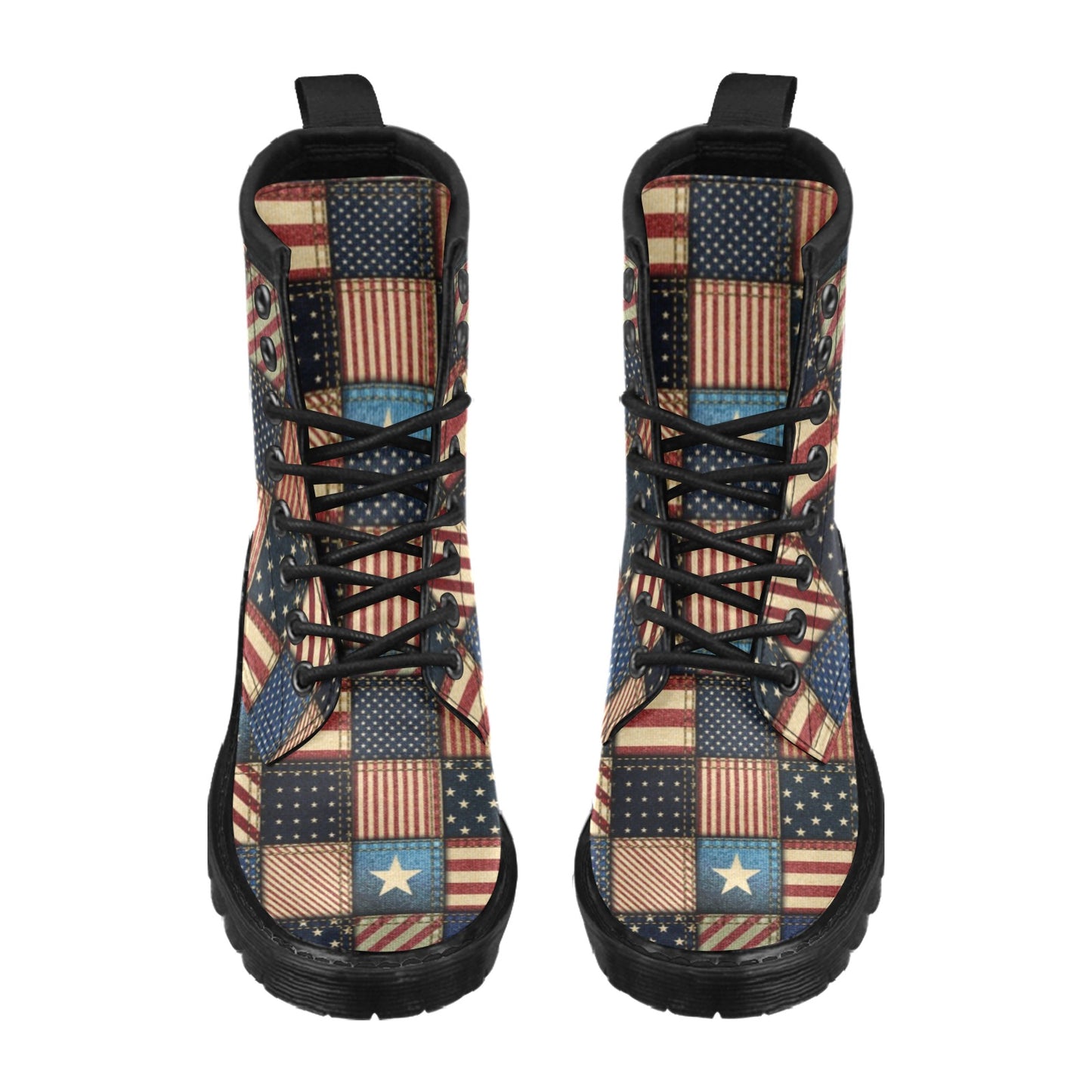 American flag Patchwork Design Women's Boots