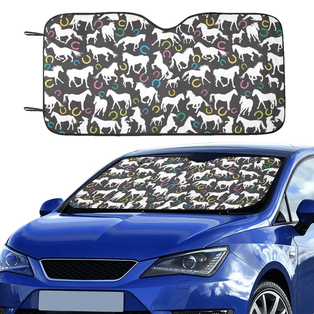 Horse Hoof Colorful Print Design LKS301 Car front Windshield Sun Shade