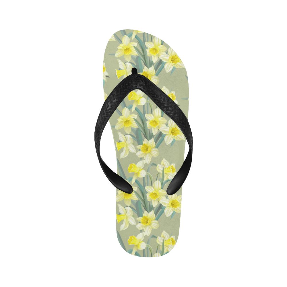 Daffodils Pattern Print Design DF01 Flip Flops-JorJune