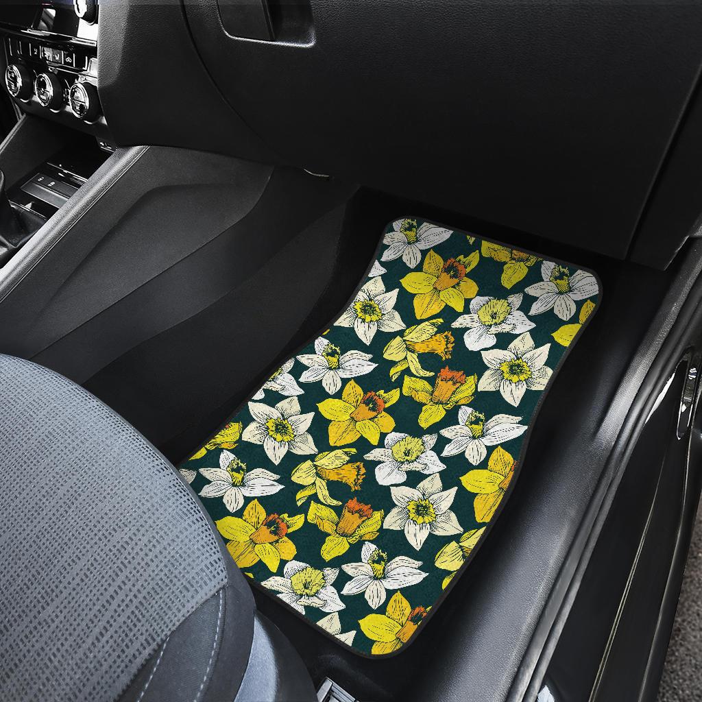 Daffodils Pattern Print Design DF02 Car Floor Mats-JorJune