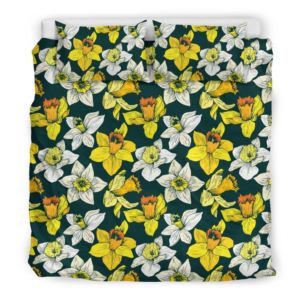 Daffodils Pattern Print Design DF02 Duvet Cover Bedding Set-JORJUNE.COM