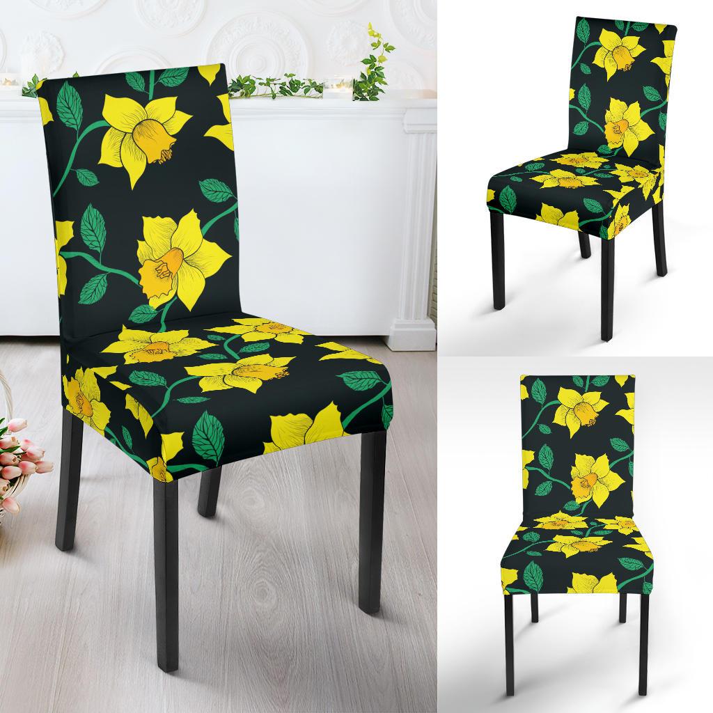 Daffodils Pattern Print Design DF03 Dining Chair Slipcover-JORJUNE.COM
