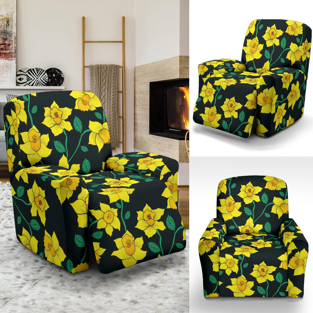 Daffodils Pattern Print Design DF03 Recliner Slipcover-JORJUNE.COM