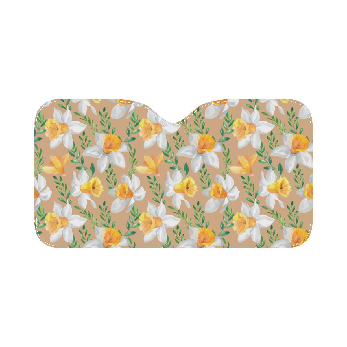 Daffodils Pattern Print Design DF04 Car Sun Shade-JorJune