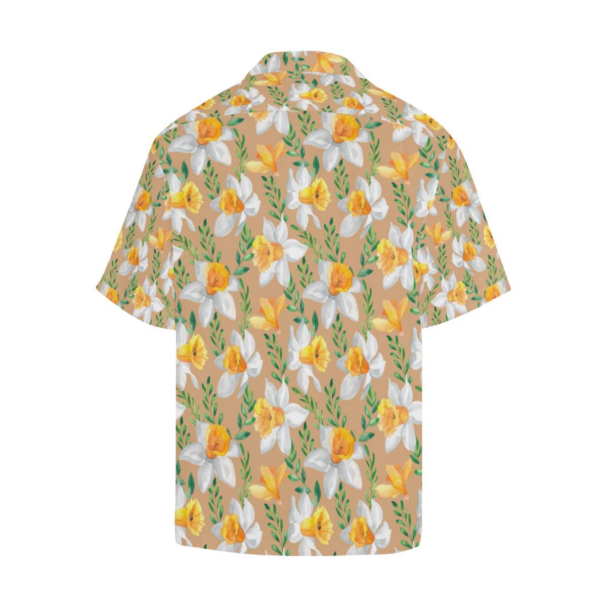 Daffodils Pattern Print Design DF04 Men Hawaiian Shirt-JorJune