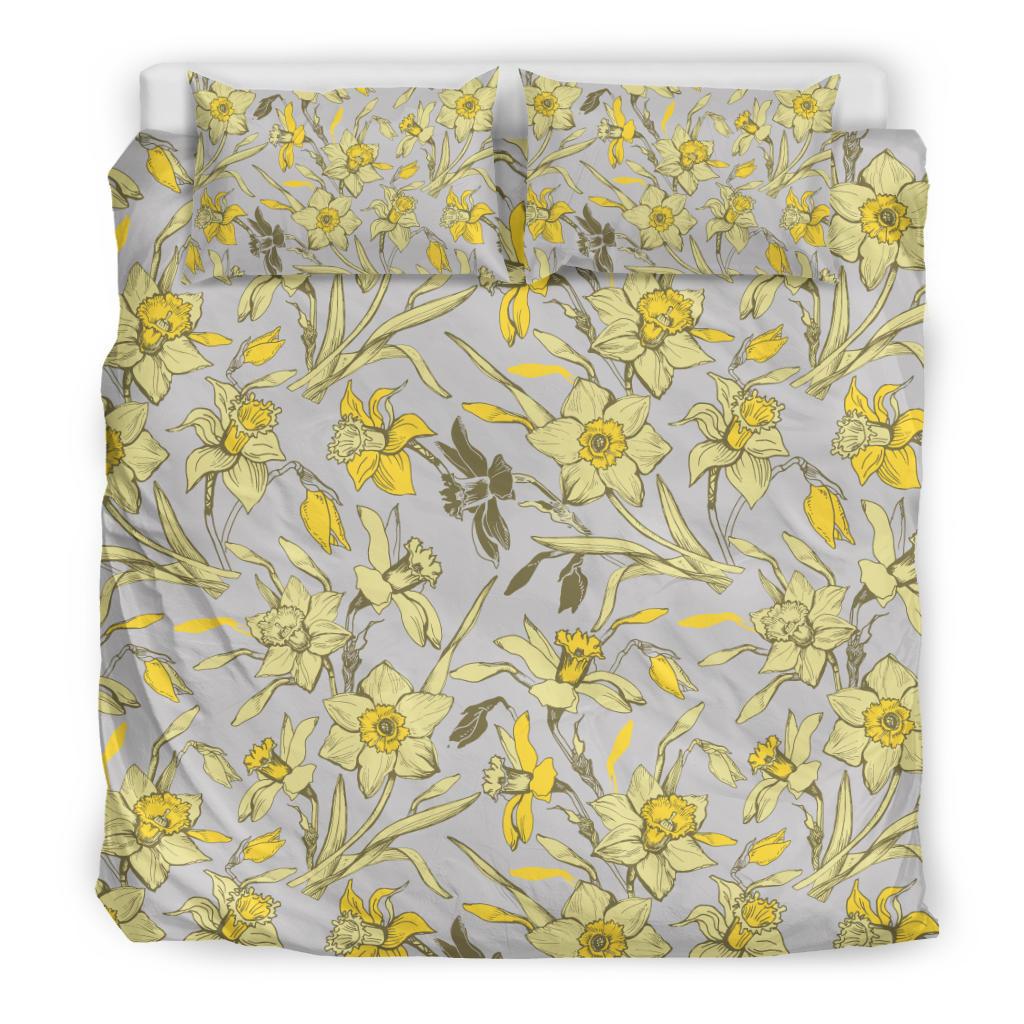 Daffodils Pattern Print Design DF05 Duvet Cover Bedding Set-JORJUNE.COM