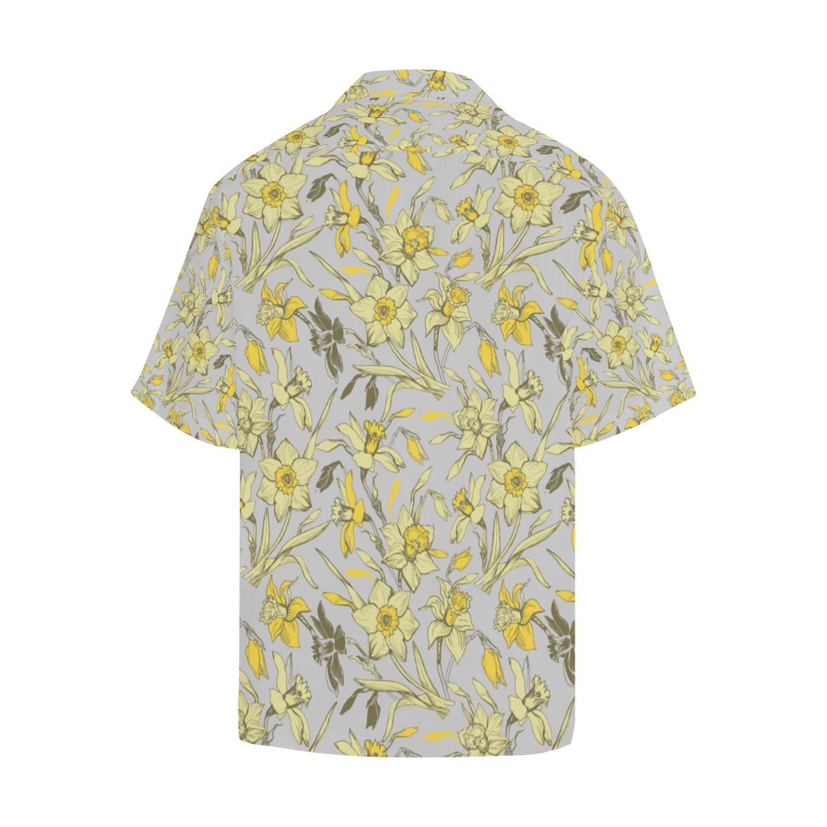 Daffodils Pattern Print Design DF05 Men Hawaiian Shirt-JorJune