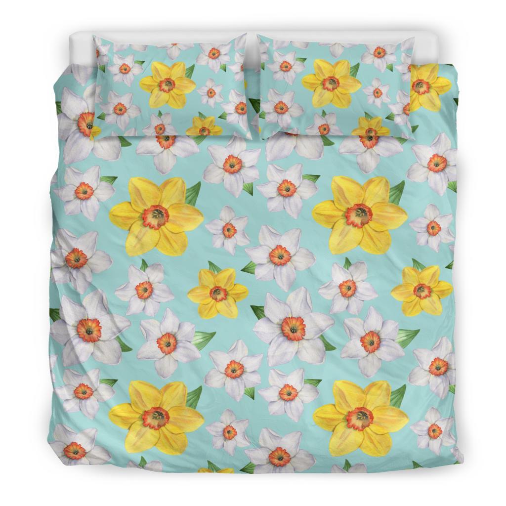 Daffodils Pattern Print Design DF07 Duvet Cover Bedding Set-JORJUNE.COM