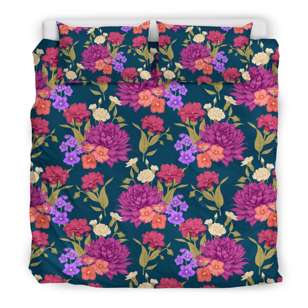 Dahlia Pattern Print Design DH01 Duvet Cover Bedding Set-JORJUNE.COM