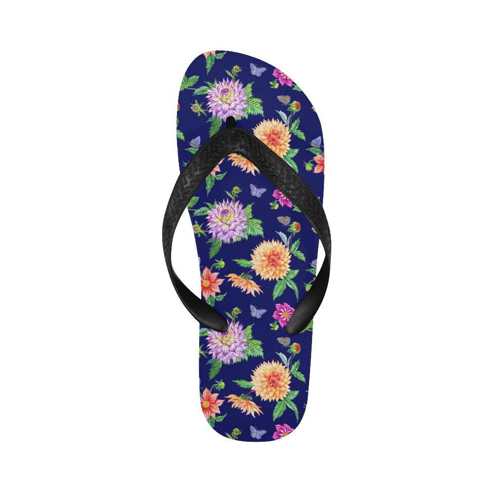 Dahlia Pattern Print Design DH010 Flip Flops-JorJune