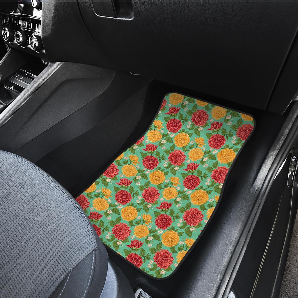 Dahlia Pattern Print Design DH011 Car Floor Mats-JorJune