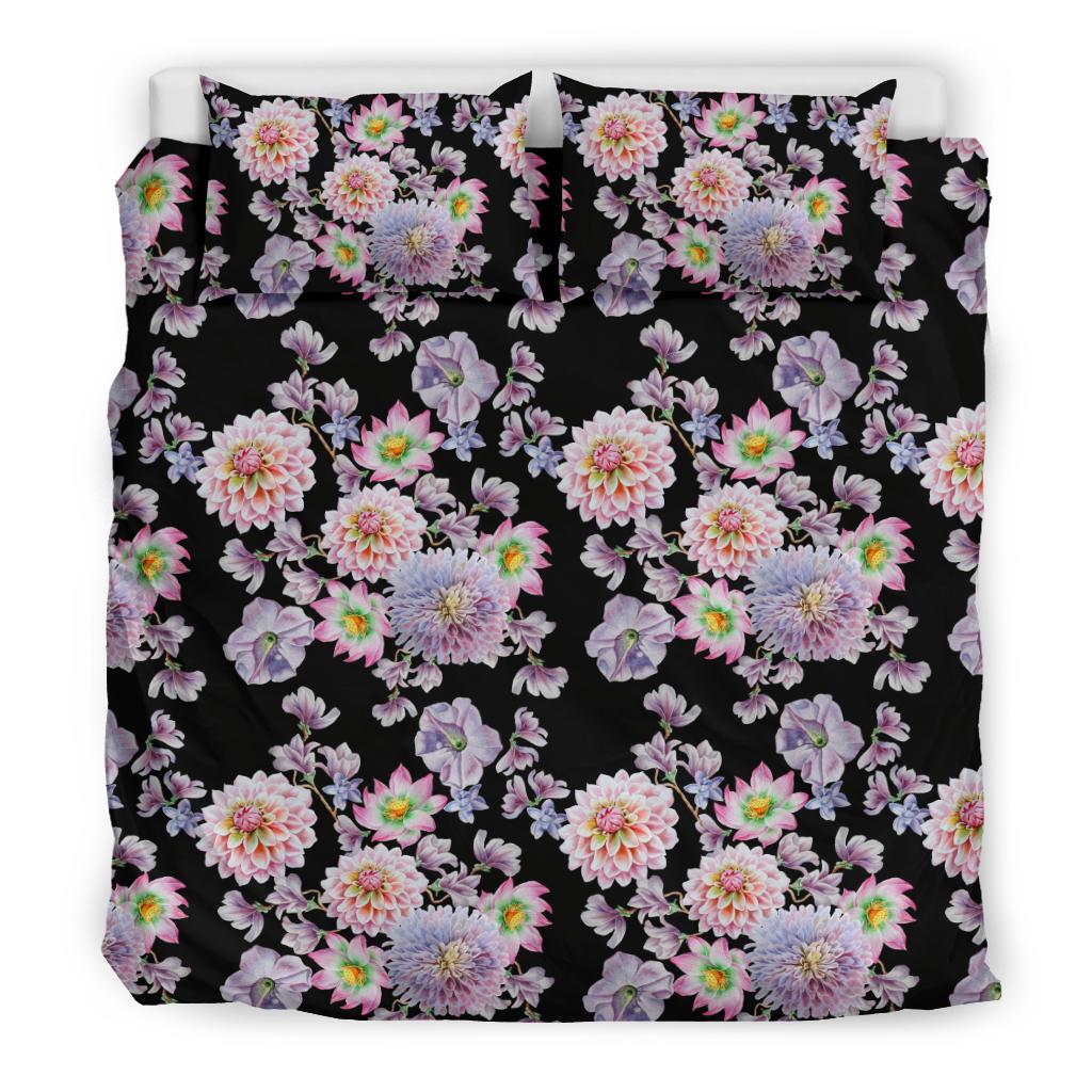 Dahlia Pattern Print Design DH012 Duvet Cover Bedding Set-JORJUNE.COM