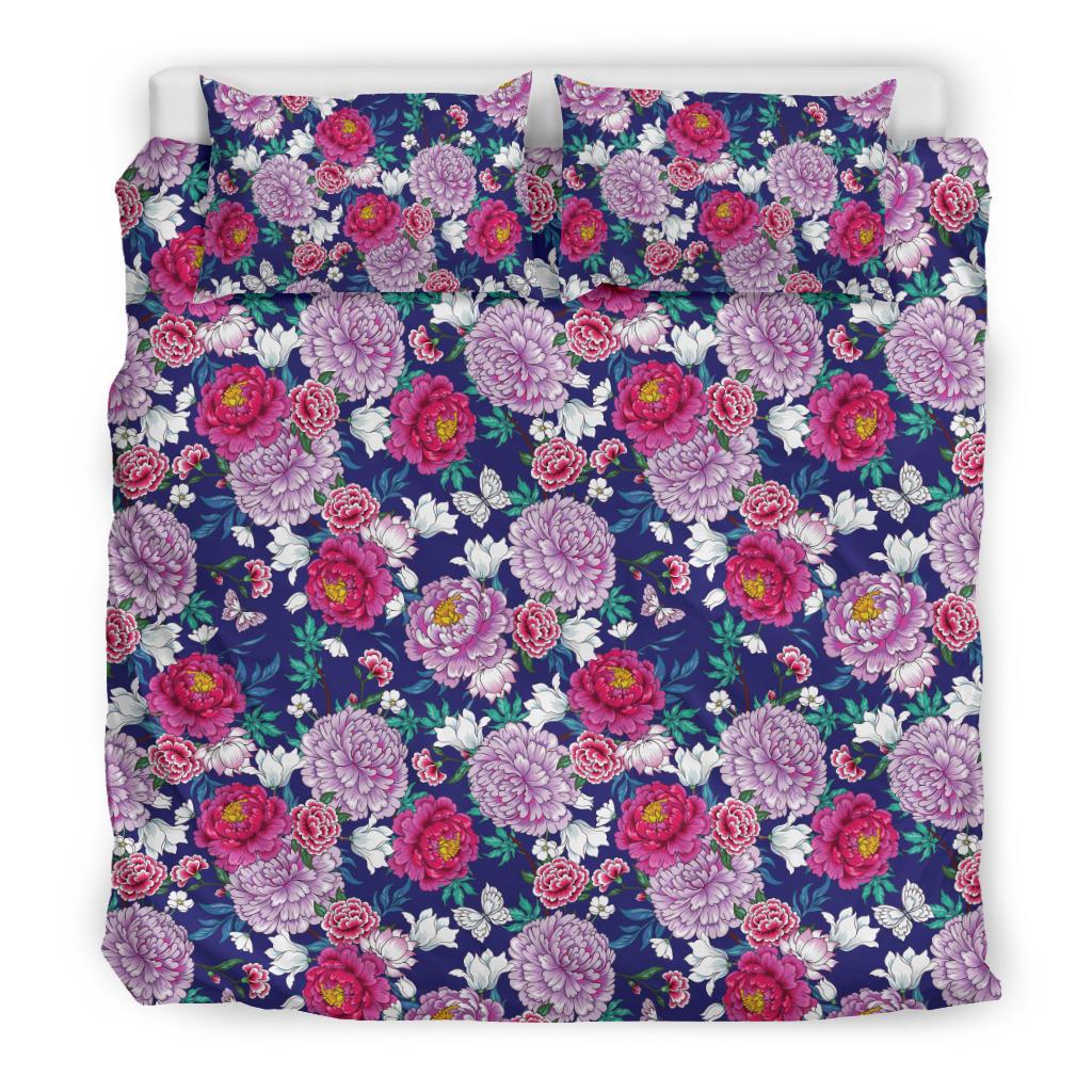Dahlia Pattern Print Design DH013 Duvet Cover Bedding Set-JORJUNE.COM