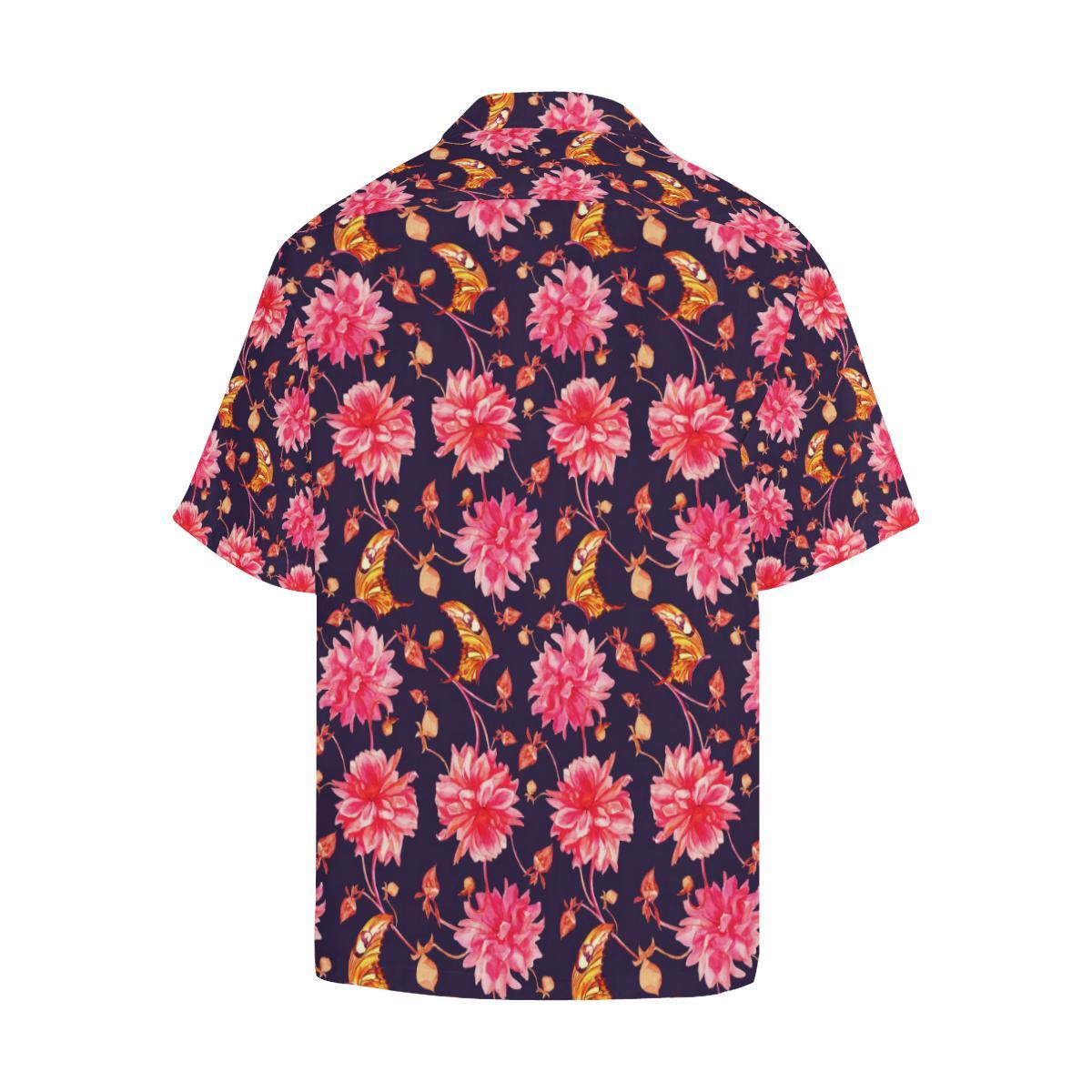 Dahlia Pattern Print Design DH03 Men Hawaiian Shirt-JorJune