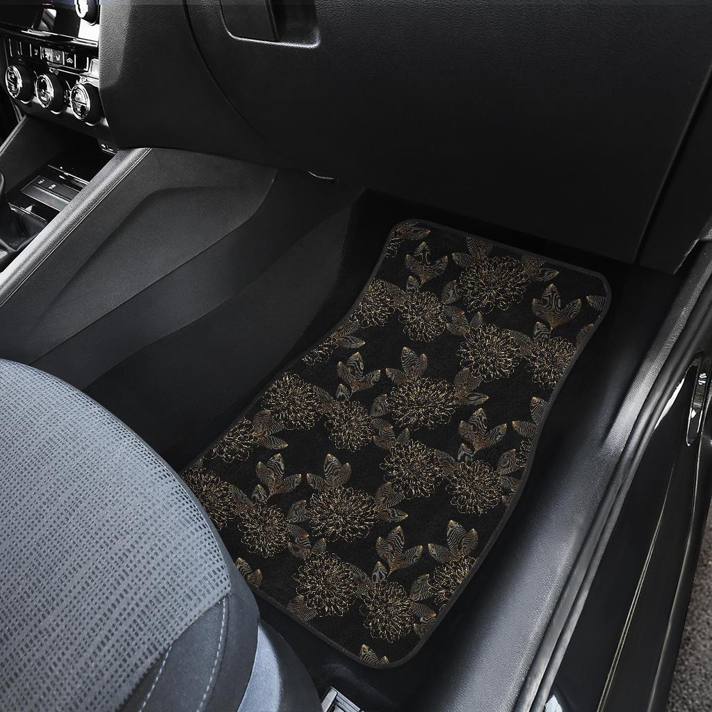 Dahlia Pattern Print Design DH04 Car Floor Mats-JorJune