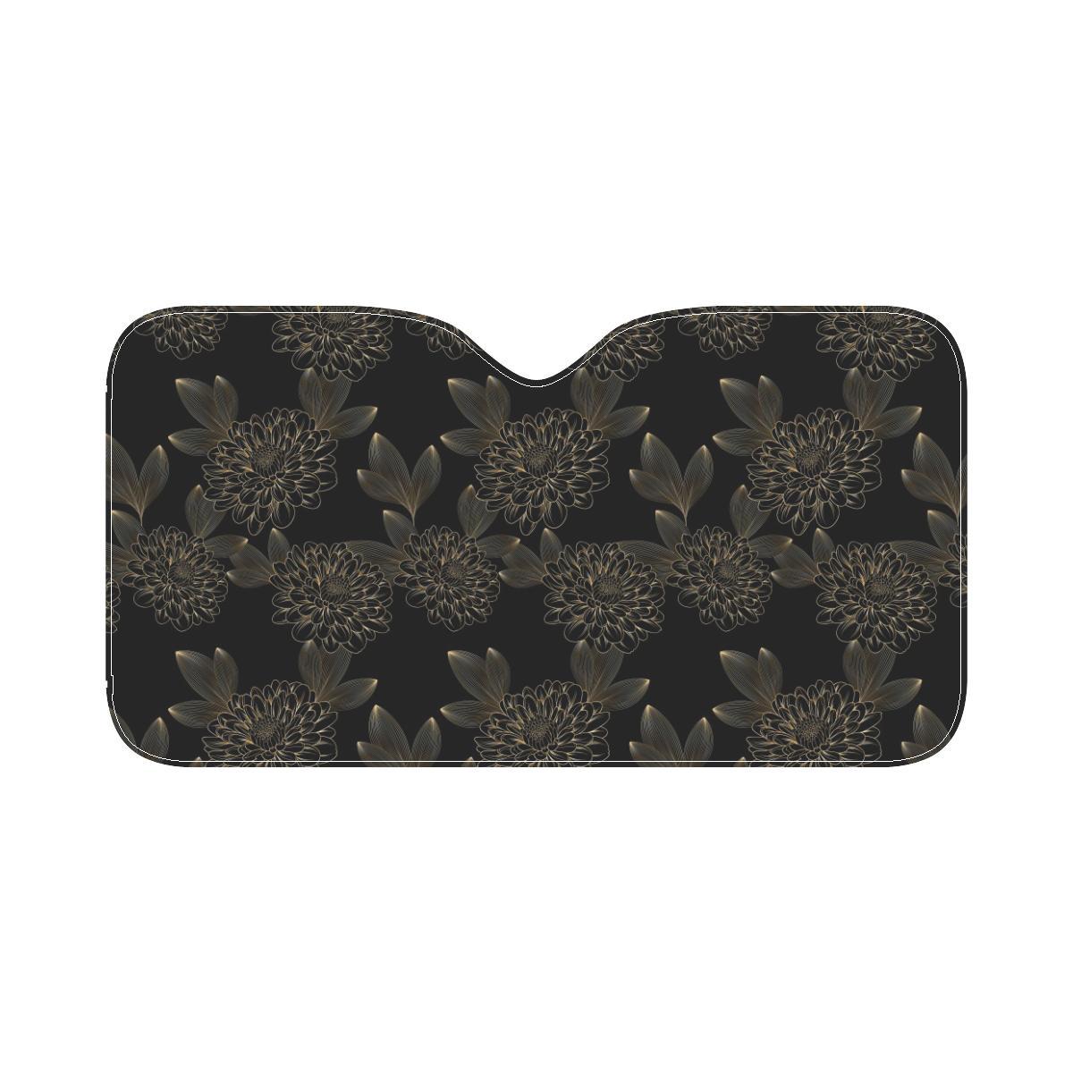 Dahlia Pattern Print Design DH04 Car Sun Shade-JorJune