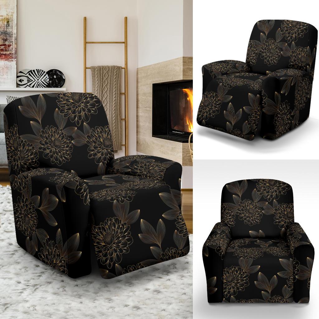 Dahlia Pattern Print Design DH04 Recliner Slipcover-JORJUNE.COM