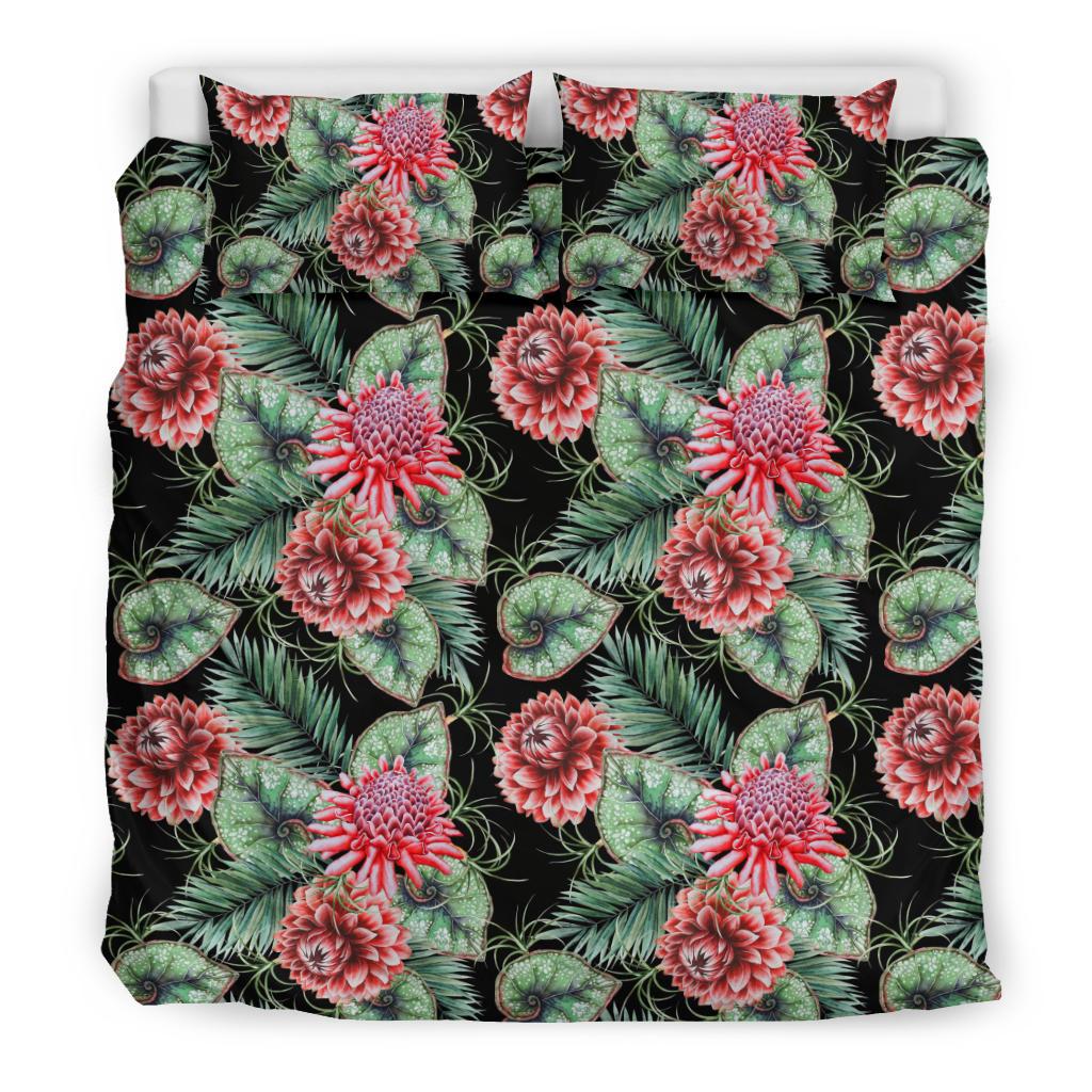 Dahlia Pattern Print Design DH06 Duvet Cover Bedding Set-JORJUNE.COM
