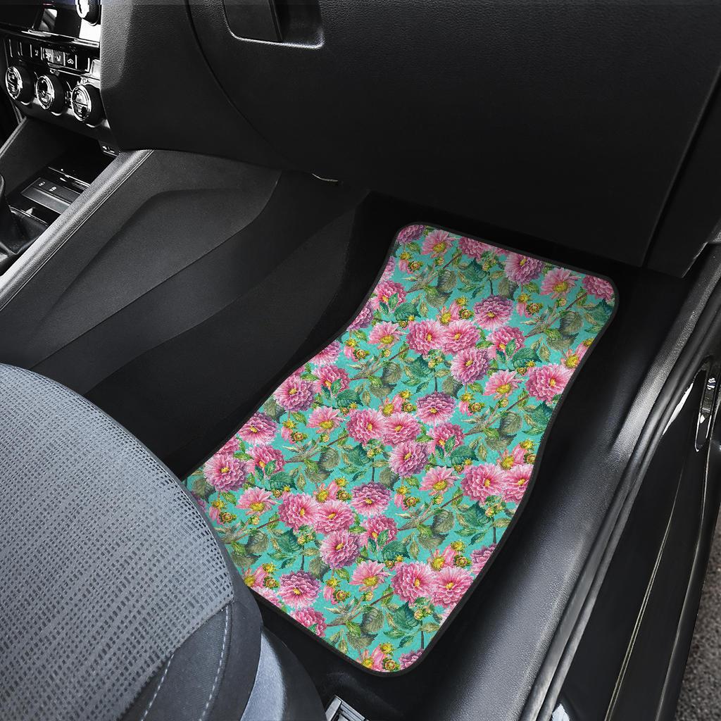 Dahlia Pattern Print Design DH07 Car Floor Mats-JorJune