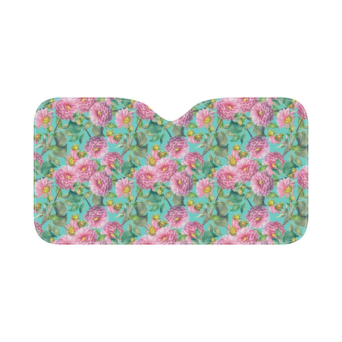 Dahlia Pattern Print Design DH07 Car Sun Shade-JorJune