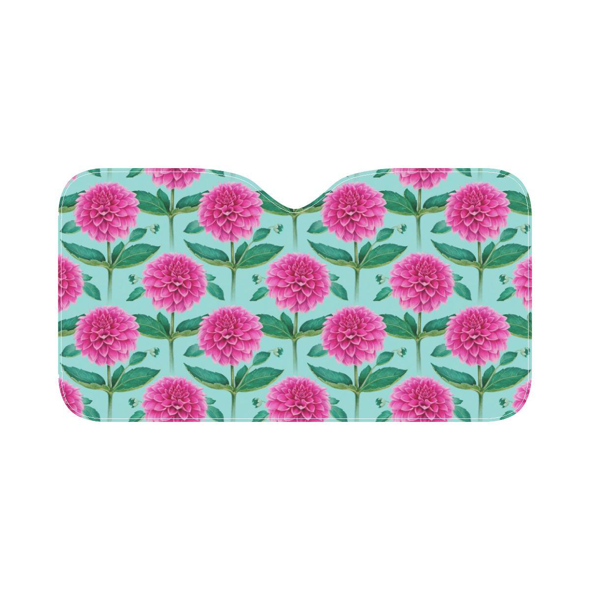 Dahlia Pattern Print Design DH08 Car Sun Shade-JorJune