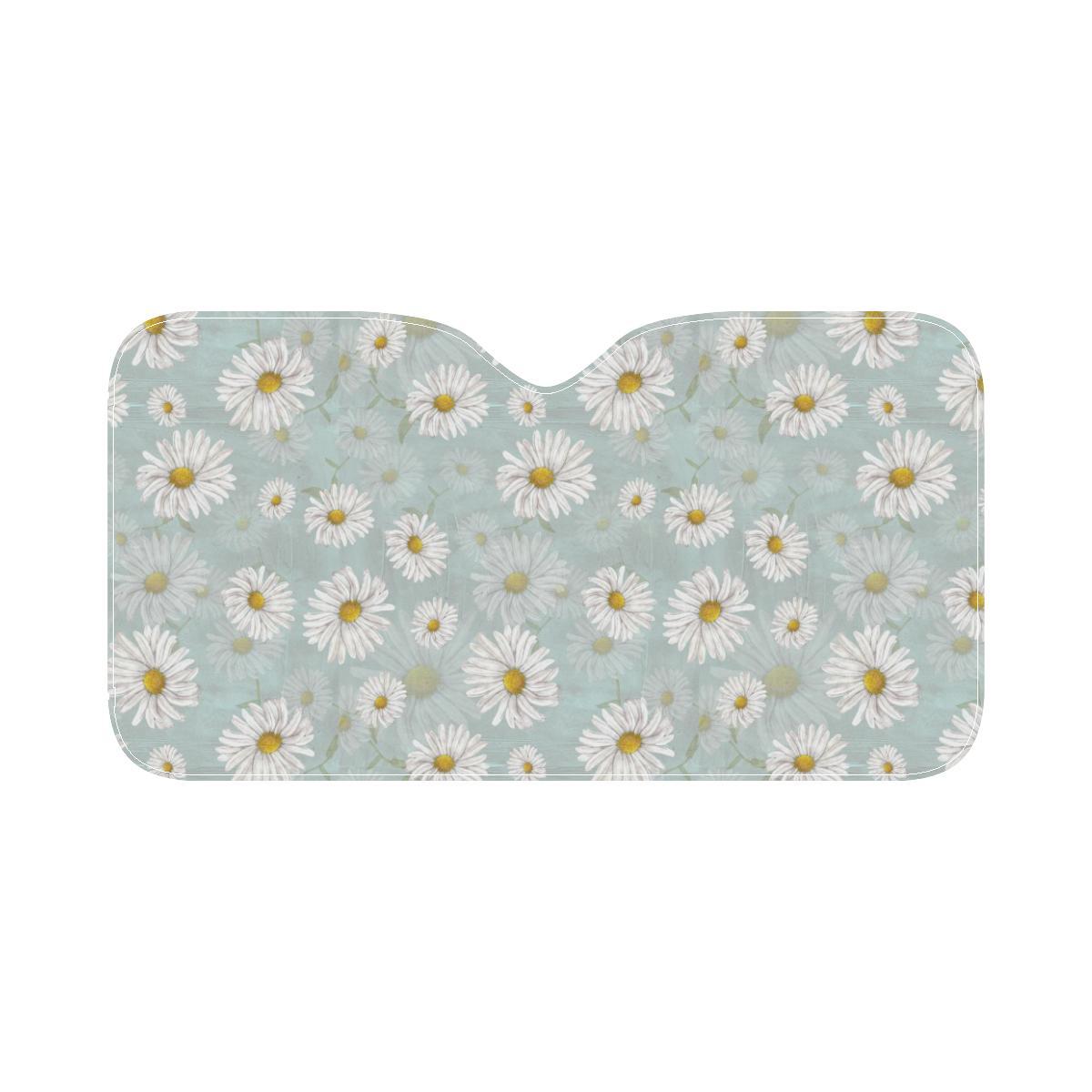 Daisy Pattern Print Design DS012 Car Sun Shade-JorJune