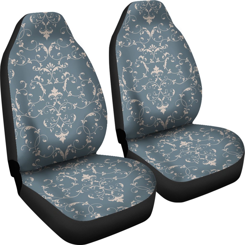 Damask Elegant Teal Print Pattern Universal Fit Car Seat Covers